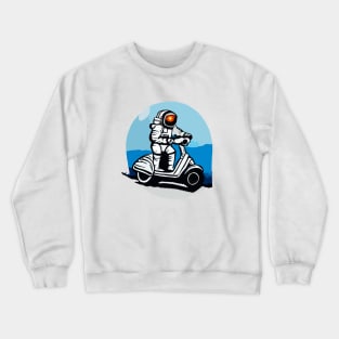 Cosmonaut on a scooter Crewneck Sweatshirt